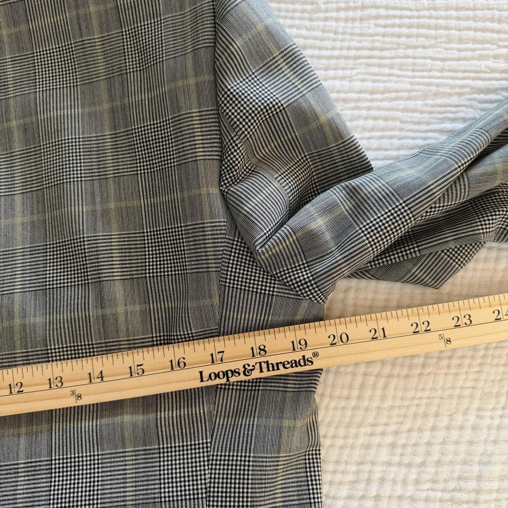 Express Suit Jacket Mens 40R Gray Plaid Wool Blend Extra Slim Stretch Business